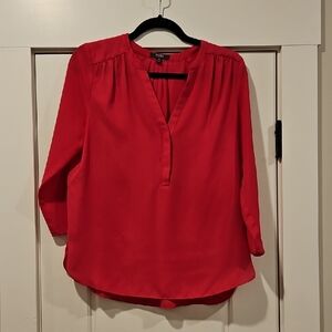 NYDJ Red V-Neck Blouse
